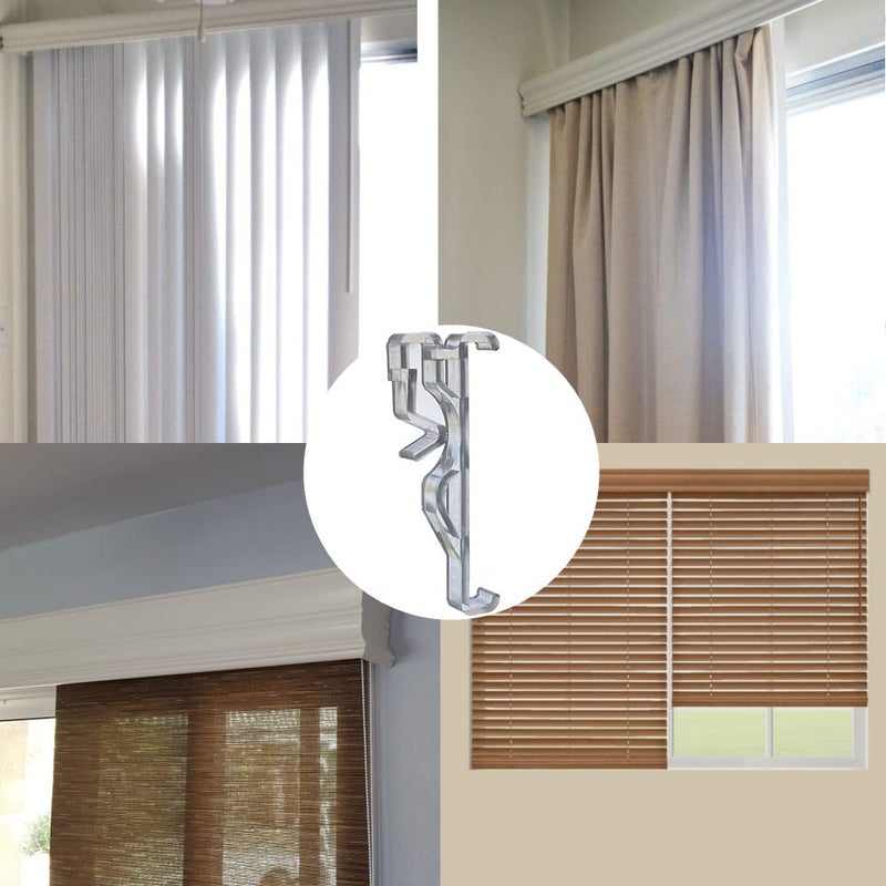 Cutelec Valance Clips 10pcs 2.5inch Clear Plastic Hidden Retainer Holder Clip for Window Blind Valance,Horizontal Faux & Wood Blinds Parts - Image 3